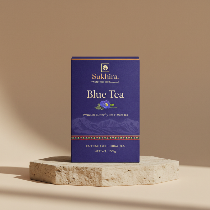 Sukhira Blue Tea – Premium Butterfly Pea Flower Herbal Tea | Caffeine-Free Wellness Tea